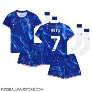 Chelsea Pedro Neto #7 Replik Heimtrikot Kinder 2024-25 Kurzarm (+ Kurze Hosen)